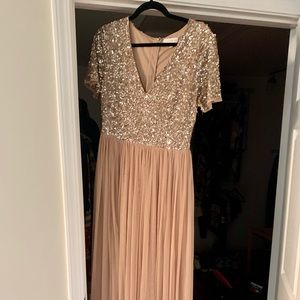 ASOS Maya Deluxe Blush Tulle Sequined Gown